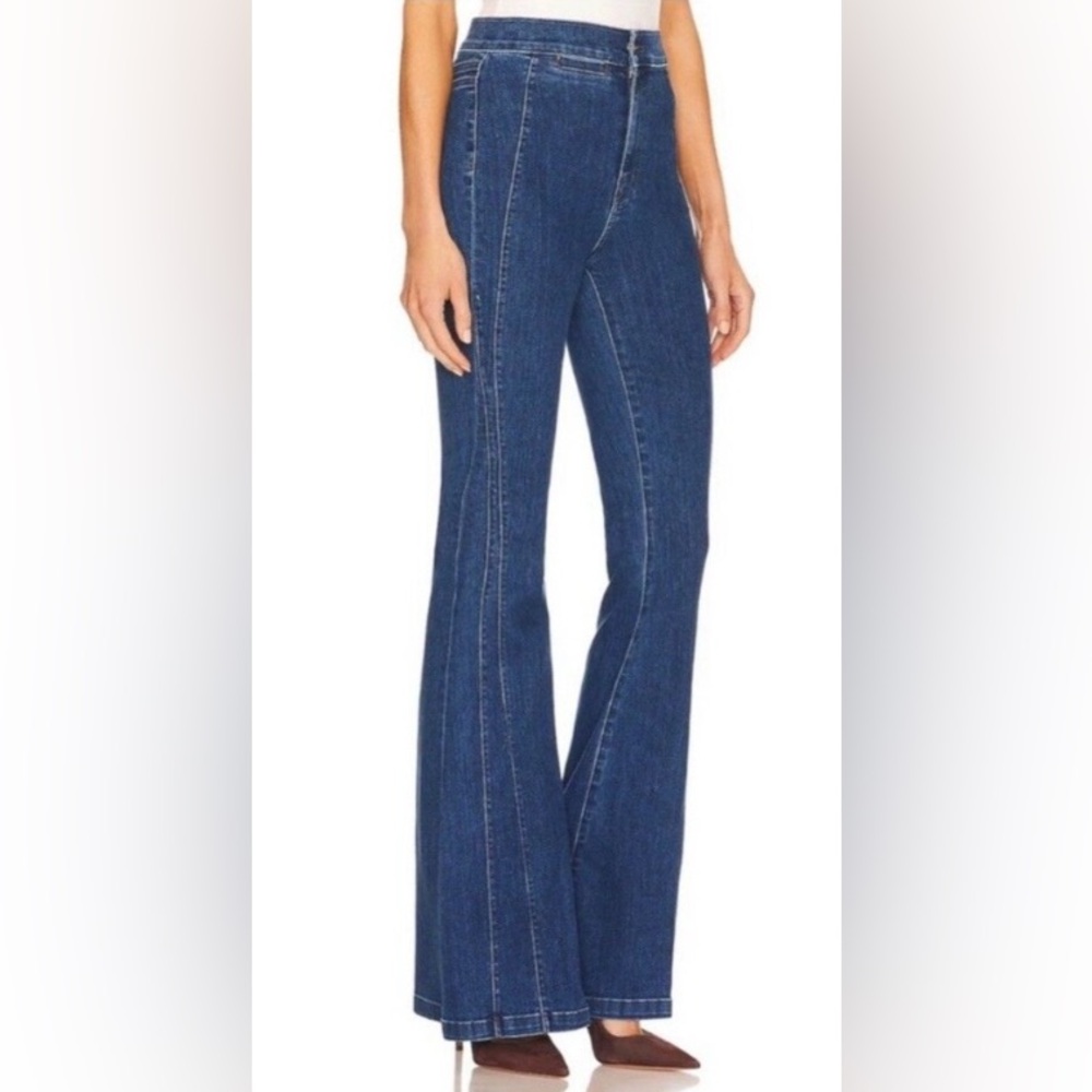 VERONICA BEARD The Sheridan Exaggerated Flare High Rise Jeans Size 27 Dark Wash